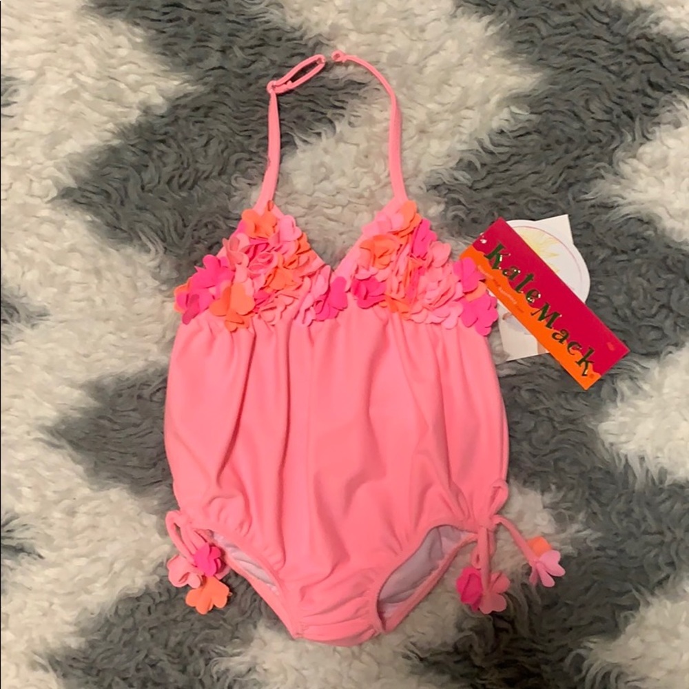 NWT Kate Mack Infant Bubble Swimsuit - Coral - Picture 2 of 3